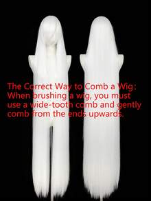 Long Straight Anime Cosplay Wig, Synthetic Fiber Wig Suitable For , Christmas, Role-Playing Parties