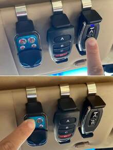 5/4/3/2/1件装汽车车库门遥控器夹可调节门锁遥控器支架收纳整理器通用47-65毫米/1.41-1.95英寸遥控钥匙遮阳板夹适用于汽车配件