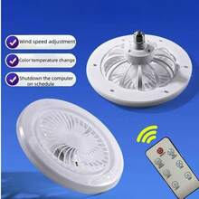 1pc White Light LED Ceiling Fan Light, 36W With Remote Control, Living Room Lighting With Timer Function, Adjustable Fan Speed; Suitable For Small Bedroom Ceiling Light, Home Office, Dorm - Multicolor - View 2