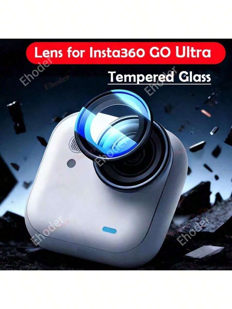 Película protetora de vidro temperado de alta definição para lente da Insta360 GO Ultra. Ideal para câmeras de ação. - Preto - Ver 1