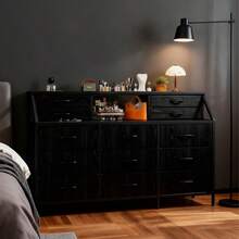 Cómoda Organizadora De Tela Interior 13 Cajones Negro - Multicolor - Ver 6