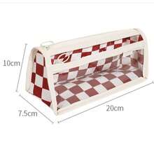 Plaid Pattern Transparent Pencil Case, Cute Pencil Box, Plaid Pencil Box, Zipper Pencil Case, INS Style Stationery Bag, Portable Stationery Pouch, Cute Stationery For Teens, Girls And Adults, Back To School Gift, Office/School Cosmetic Bag - Multicolor - View 2