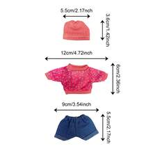 迷你娃娃衣服 6 英寸 9 种款式可供选择逼真的婴儿重生娃娃服装，适合 6 英寸娃娃