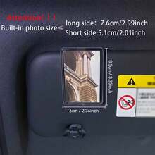 1 pieza Marco de fotos acrílico transparente para parasol de coche - Soporte para fotos de salpicadero con soporte de ventosa, resistente a arañazos, adecuado para sedán, camión, SUV - Puede mostrar fotos de pareja, mascotas, recuerdos familiares - Fácil instalación, sin necesidad de pegamento, accesorio para parasol de coche - transparente - Ver 11