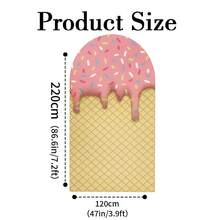 1Pc 2D Sweet Dessert Half Arch Backdrop - Kids Birthday Party Decor - 多色03 - 查看 8