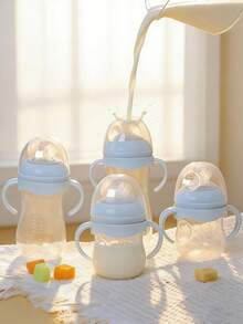 KUNT 1pc Newborn Baby Natural PP Anti-Colic Wide Mouth Plastic Milk Bottle, Shatter-Resistant Bottle Set - Multicolor - View 3
