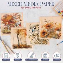 25张手工毛边纸 - 300克/平方米，柔和棕色，复古风格，纸张，邀请函纸，艺术婚礼纸，书法纸，优质毛边棉纸 - 駝色 - 查看 9