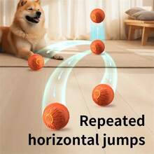 Juguete electrónico interactivo automático con movimiento rebotante y rodante recargable por USB para perros - Blanco y Negro - Ver 4