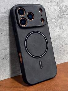 新款奢华仿皮磁吸防震手机壳，兼容 17/16/15/14/13/12/11 Pro Max Plus/Air/17 Pro/17 Pro Max，镜头保护，支持无线充电 - 黑色 - 查看 23