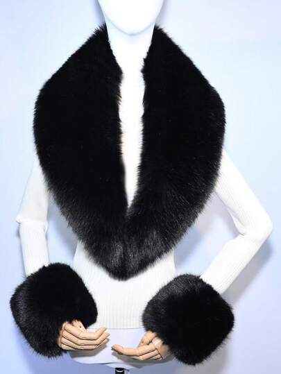 1 st mjuk och bekväm handgjord sjal i fuskpäls, varm kappa, brudsjal, vinteraccessoar för kvinnor