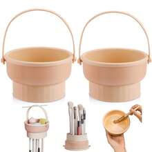 Silicone Washing Bowl Makeup Brush Folding Makeup Brush Cleaning Box Make-Up Egg Drying Tool Set Storage Artifact - Multicolor - View 10