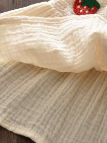 Bộ 2 món áo ba lỗ và quần dài họa tiết hoa dệt ruy băng cho bé gái, thích hợp mặc mùa hè. - Màu be - Xem 7