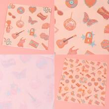 20张/40张/60张，歌舞女郎派对餐巾纸，橙色歌舞女郎鸡尾酒餐巾纸，炫彩派对装饰，适合生日、单身派对、女孩之夜用品，橙色歌舞女郎主题派对纸巾，带有迪斯科球/蝴蝶/牛仔靴图案，适合女性和女孩 - 彩色 - 查看 4