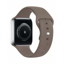 Solid Color Silicone Replacement Band For Apple Watch (Series 1 To 10 And SE), 38/40/42/44/46mm - Features A Secure Butterfly Closure [Random Color, Packaging May Vary] - View 2