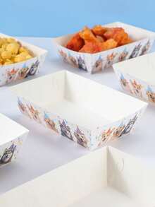 10/24 pièces Boîtes à nourriture pour fête de chien mignonne, boîtes à frites, boîtes à pop-corn, boîtes à pop-corn, décorations de fête d'anniversaire et boîtes à collations pour soirée cinéma en famille, convient pour boîte à déjeuner, boulangerie, burger restaurant - Multicolore - Voir 5