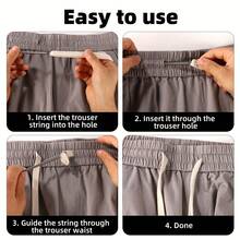 Rope Threading Tool Bendable Spring Drawstring Threader Clip Portable Pants Hoodies Elastic Band Drawstring Threader DIY Tool - Silver - View 3