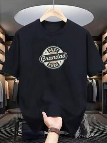 Camiseta vintage "MEJOR abuelo de todos los tiempos" - Camiseta casual de manga corta y cuello redondo adecuada para regalos del Día de los Abuelos, eventos y atuendo casual - Ropa cómoda para abuelos (lavable a máquina) - Negro - Ver 2