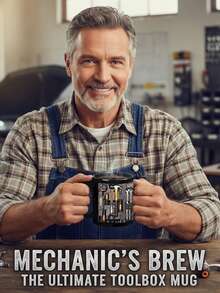 11oz Ceramic Mechanic Tool Box Mug, Funny Gift For Husband/Dad, Home/Office/Kitchen Coffee/Tea Cup