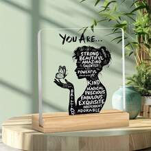1件亚克力励志桌面标牌 – 积极肯定装饰，适用于家居、办公室或卧室 – 现代简约风格，生日、乔迁、节日、激励和鼓励礼物
