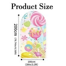 1Pc 2D Sweet Dessert Half Arch Backdrop - Kids Birthday Party Decor - Multicolor 01 - View 11