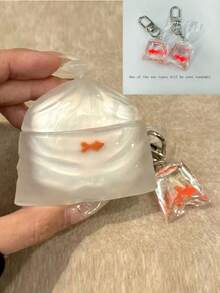 1个创意金鱼垃圾袋造型硅胶耳机保护套，适用于苹果1/2/4 Pro/Pro2 - 無色 - 查看 12