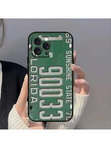 Funda de teléfono con número de placa de licencia vintage retro compatible con 12 11 14 15 13 16 Max Plus Pro, funda de silicona suave negra, funda compatible con funda  17 Pro Max, funda  17 Pro, funda  17, funda  16, funda  16 Pro Max, funda  15 - z7 - Ver 7