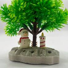 Aquarium Weihnachtsbaum Dekoration mit Keramikbasis - Miniatur Fischbehälter Ornament, aquatische pflanzenähnliche Spitze & stabile Basis für Nano-Landschaften, kompatibel mit Aquariumpflanzen, ideales Geschenk für Aquarium-Hobbyisten - A - Übersicht 6