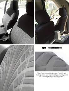 9件套（4件装）通用蝴蝶图案刺绣汽车座椅套，涤纶面料，四季通用，可手洗，适用于SUV、轿车、面包车等车型，兼容安全气囊，通用尺寸，轮胎形状，汽车座椅保护套，汽车座椅套全套，汽车配件 - 款式B - 查看 3