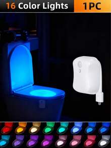 1个/2个装 16色马桶夜灯 - LED灯带运动传感器，适合浴室装饰和夜间使用 - 彩色 - 查看 12