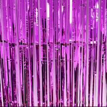 ستارة مطر وردية 1 قطعة، ديكور خلفية الحفلات، ديكورات التخرج، شرابات، عيد الميلاد، الزفاف، ديكور ذكرى عيد ميلاد المرأة العزباء، ستائر حرير المطر للبالغين، خلفية حفلة عيد الميلاد، ستائر جدارية من الألمنيوم اللامع مع شرابات