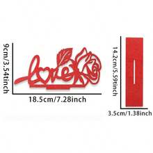 Figura decorativa de corazón de madera en forma de abrazo de dos tonos, regalo creativo para el Día de San Valentín para parejas - Rojo - Ver 9