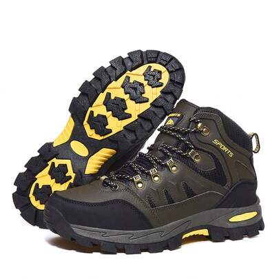 Fashionable Waterproof Hiking Shoes, Men's Climbing Shoes, Anti-Collision Fashionable Outdoor Casual Lace-Up Sports Shoes, Outdoor Men's Boots, Trekking Boots, Work Boots