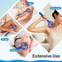Manual Massage Hammer Mugwort Massage Hammer Handheld Body Percussion Tool For Back Neck Shoulder Leg Muscle Relief 26cm-Blue - Blue - View 5