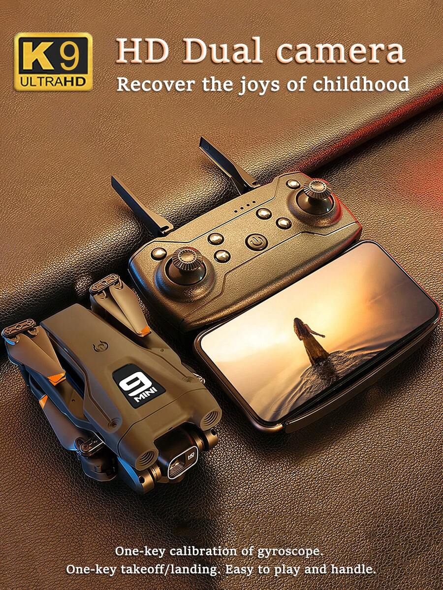 CASRRA 这款K9无人机配备双摄像头，并带有可折叠收纳盒，方便进行航拍。这款创新型多功能四轴飞行器可通过App控制，具备速度控制、重力感应控制、360度翻转和一键降落功能。是成人初学者、生日派对、节日、圣诞节和万圣节的理想礼物。 - 黑色 - 查看 1