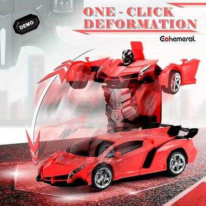 EOHEMERAL, 1:18 Scale Transforming Robot Remote Control Car, 360 ° Rotating Drift, One-Key Transformation, 2-In-1 Racing Car, Outdoor Racing Toy, Easter Gift, Birthday Preferred Gift, Halloween, Thanksgiving, And Christmas Gift Choice