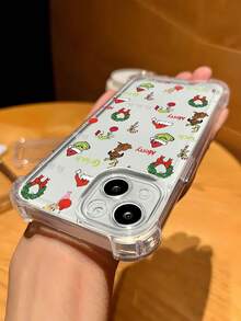 Funda para móvil con divertido diseño navideño del , compatible con teléfonos ,  17,  16 Pro Max,  15 Pro Max,  13 y  12. Fabricada en TPU, ofrece protección contra golpes y caídas. Una opción fantástica para regalos de Navidad, reuniones familiares, amigos y celebraciones festivas. - transparente - Ver 5
