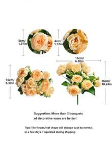 Artificial Roses Flowers Silk Hydrangea Fake Flowers Artificial Flowers Bouquet For Wedding Decoration Valentine's Day Decorations, Home Decor Office Decor Kitchen Decor Party Decor, Holiday Birthday Party Accessories - Multicolor - View 7