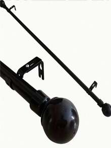 1根直径0.98英寸（约2.5厘米）的可调节重型窗帘杆，适用于31.5-158英寸（约80-400厘米）的窗户，带支架，单杆设计，现代窗帘配件，适用于客厅、卧室、浴室、厨房、推拉门等家居装饰。 - 彩色 - 查看 5