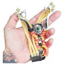 SDFG Resortera Deporte Tiro Tirachinas Slingshot Estable Gomas Elásticas Resistentes Deportes al Aire Libre - negro1 - Ver 1