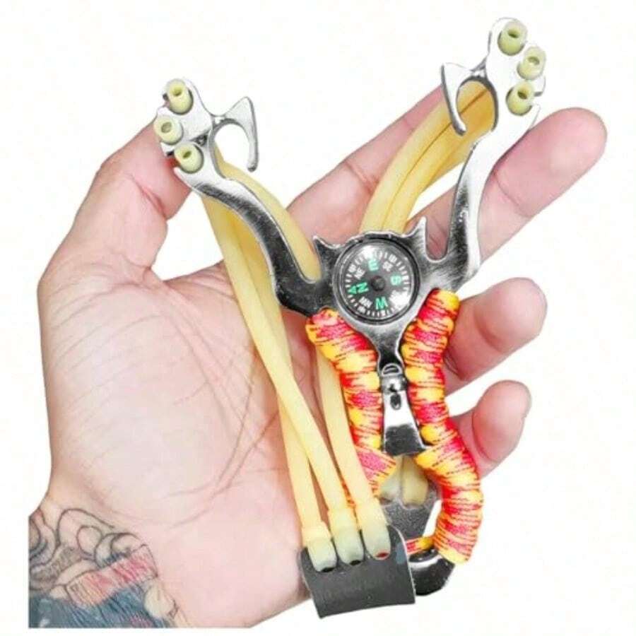 SDFG Resortera Deporte Tiro Tirachinas Slingshot Estable Gomas Elásticas Resistentes Deportes al Aire Libre - negro1 - Ver 1