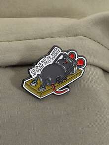 QIHOO 1 件可爱老鼠夹珐琅针趣味动物胸针衣服背包配饰珠宝礼物送朋友 - 彩色 - 查看 7