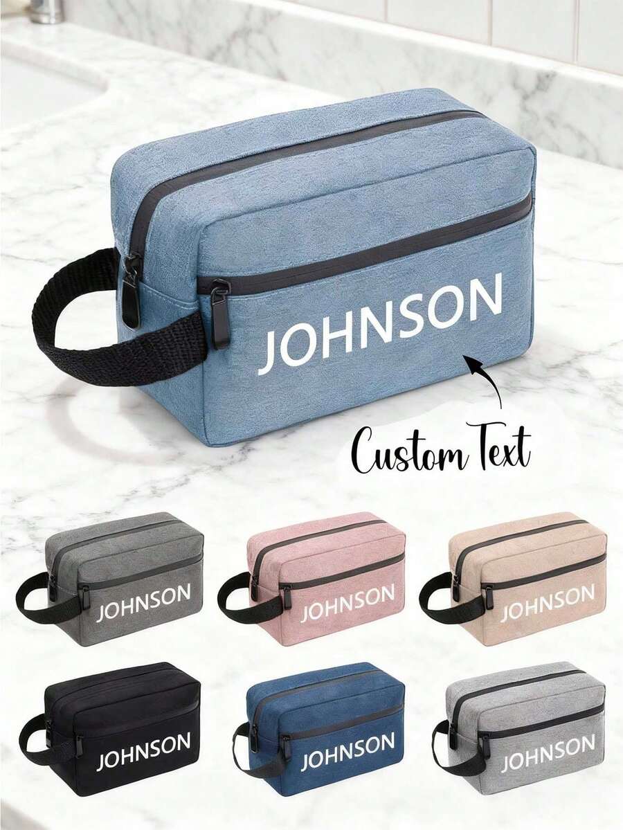 Customized Men's Wallet And Toiletry Bag Travel Set - Personalized Toiletry Bag, Suitable For Anniversary, Groomsmen Or His Gift, Men's Travel Bag, Men's Travel Bag, Groomsmen Gift, Men's Toiletry Bag, Men's Toiletry Bag - Multicolor - View 1
