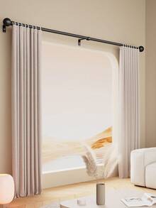 1pc Black/White/Gold Stainless Steel Shower Curtain Rod, Curtain Rod, Roman Rod, Sunshade Curtain Rod, Suitable For Bathroom Shower Curtains, Bedroom And Living Room Windows. - Multicolor - View 7