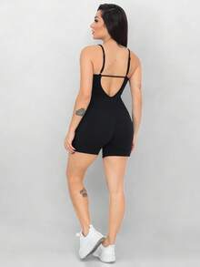 Set Of 2 Ribbed Jumpsuits With Straps For Women's Gym And Sportswear - Fitness - Hot Pink - View 6