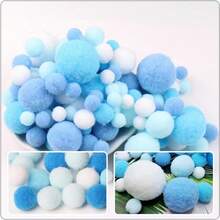 Assorted Pom Poms, Multi-Color Gradient DIY Craft Pom Poms - Highly Elastic, Lightweight, Fluffy And Soft Textile Decorations, Suitable For Clothing, Hats, Shoes And Accessories, As Well As Handicraft Projects - Multicolor - View 8