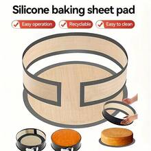 Bộ 2 tấm nướng bánh silicon chống dính có thể tái sử dụng - Chịu nhiệt, dùng cho bánh quy, bánh macaron, bánh mì, bánh ngọt, ngăn bánh dính vào mép, bảo vệ thành và đáy bánh, thích hợp làm bánh phô mai, bánh macaron, bánh pizza - Nhiều màu - Xem 10