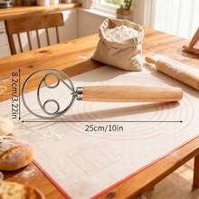 3-Piece Complete Sourdough Proofing Set, Bread Proofing Basket Set, Yeast Bread Proofing Kit, 9-Inch Round Proofing Basket (With Cloth Cover), Danish Style Dough Whisk, For Homemade Baking And Fermentation - Multicolor - View 9