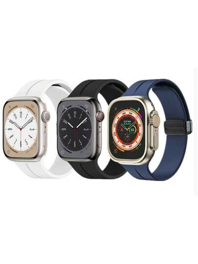  1 st St.Siabe moderiktigt magnetiskt silikonklockarmband, mjukt och bekvämt ersättningsarmband för 38 mm 40 mm 41 mm 45 mm 44 mm 42 mm 49 mm Bring Smartwatch SE/8/7/6/5/4/3/2/1