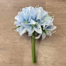 1 Bouquet Artificial Lily, Elegant Beautiful Fashion Vivid Fake Lily Bouquet, Suitable For Wedding Decor, Bridal Bouquet, Available In White, Blue, Pink, Champagne And More Colors, Ideal Gift For Christmas, Thanksgiving, Mother's Day, Halloween, Valentine's Day, Graduation - Multicolor - View 9