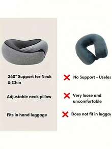 1pc Travel Pillow Neck Cushion, Memory Foam U-Shaped Pillow, Snail Shaped Durable U-Shaped Resilient Memory Foam Travel Pillow, Non-Deformable Airplane Pillow, Neck Pillow, Portable Adjustable Soft Pillow, Nap Sleep Pillow - Multicolor - View 10
